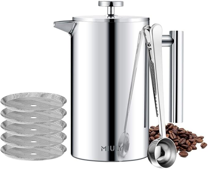 61TF6Jq0YrL._AC_SX679_ Stainless Steel French Press – 1L - Image 1